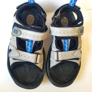 Footjoy men's golf sandals adjustable padded velcro straps gray blue